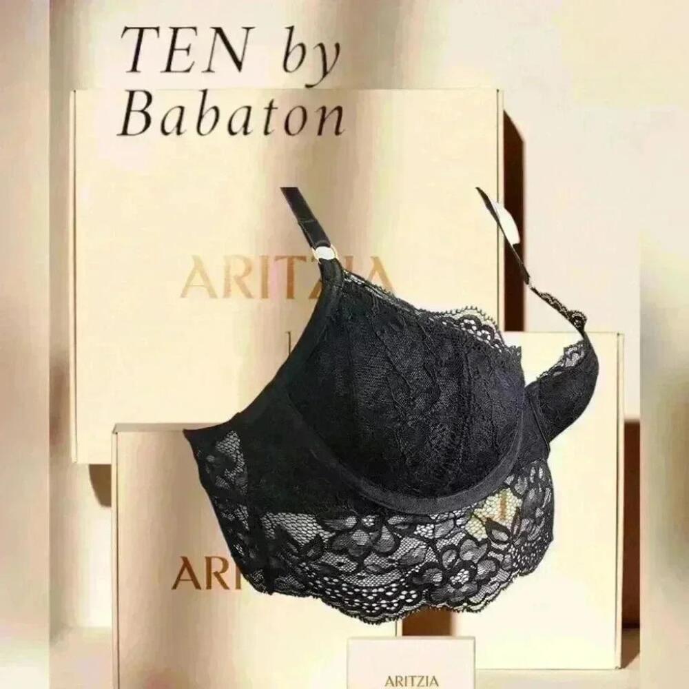 Ten By Babaton Black Lace Underwire Bra Small